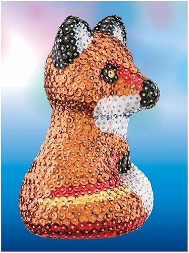 Miniatura 2 de Sequin Art Figura de zorro 3D, kit de arte y manualidades brillantes manualidades creativas para adultos y niños