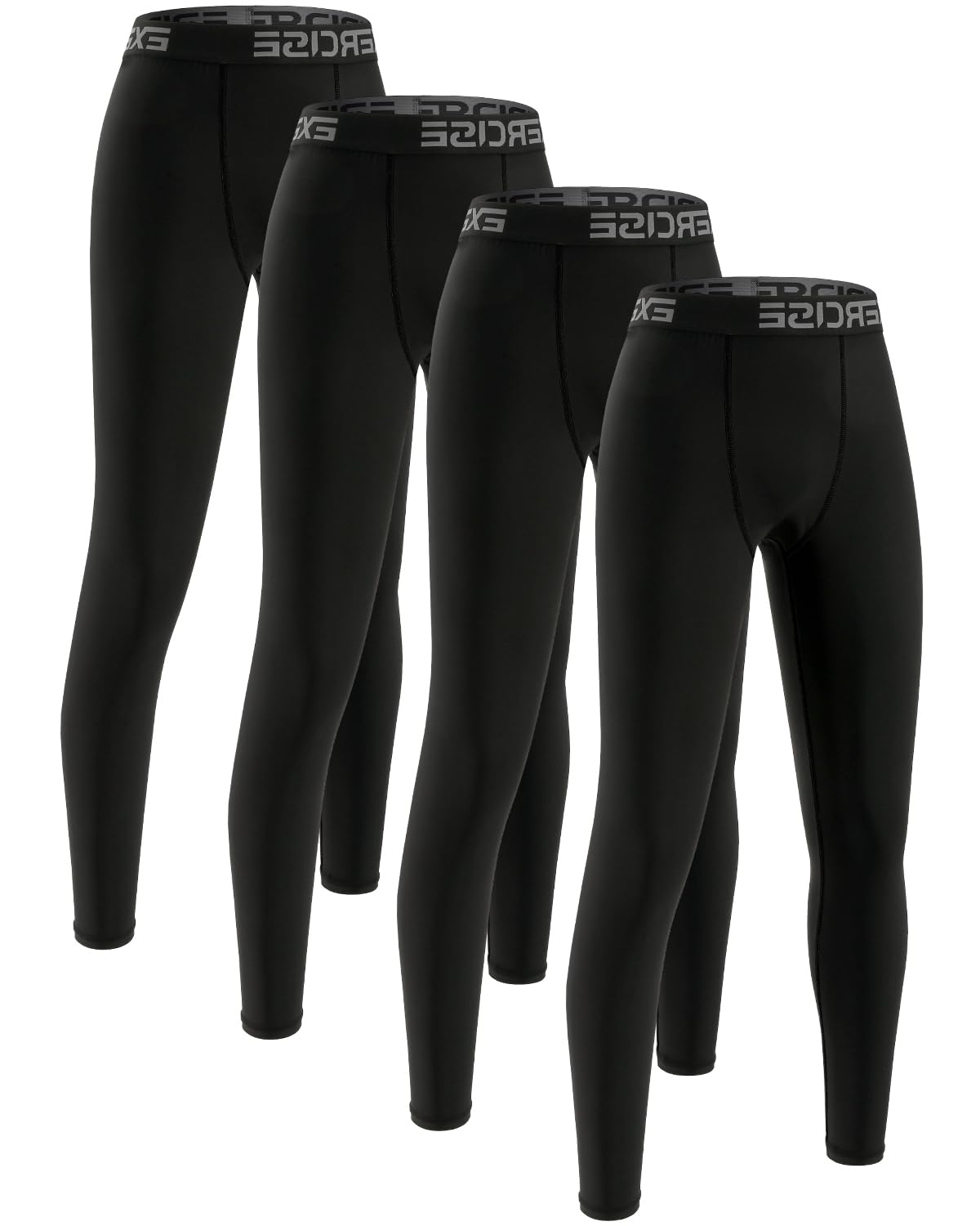 4 Pack Kompressions Leggings Jungen Lange Unterhosen Kinder Laufhose Sport Leggings Jungen Sportunterwäsche für Fußball, Basketball,Laufen und Fitness