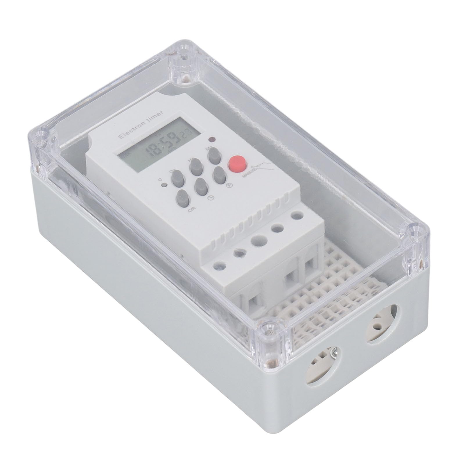 Pool Pump Timer with Shell Built in Battery and 28 ON Off Digital Timer Box for Swimming Pool Pumps Heaters Filters Simple and Practical (AC 110V)