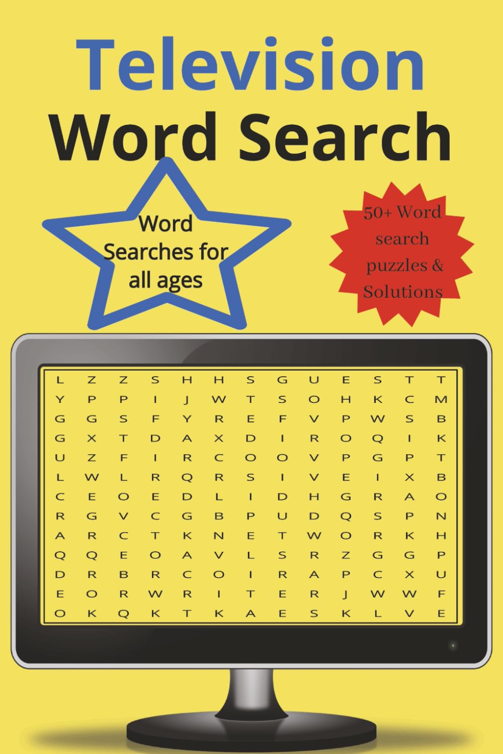 TV Word Search Book: 50+ Puzzles & Solutions | Take a break from the real TV with this book | 6x9 inches and 110 pages