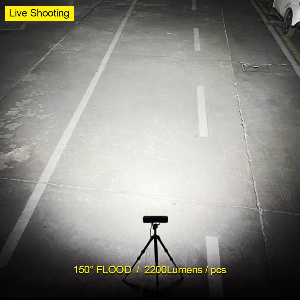 Exzeit 48W 6 Inch Light Bar, 4400 Lumens Flood Backup Light for Tucks, Single Row Off Road Driving Fog Lights for Golf Cart Roof SUV ATV 4WD Car, E-Bike Auxiliary Headlight, 12V/24V