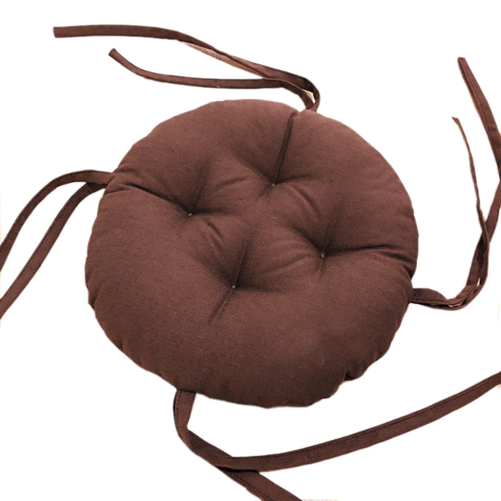 Round Chair Cushions Diameter 25/30/35/40/45/50cm Comfy Elastic Seat Cushion For Barstool Room Office Chairs Bistro Stool Cushion With Ties(Brown,50cm)