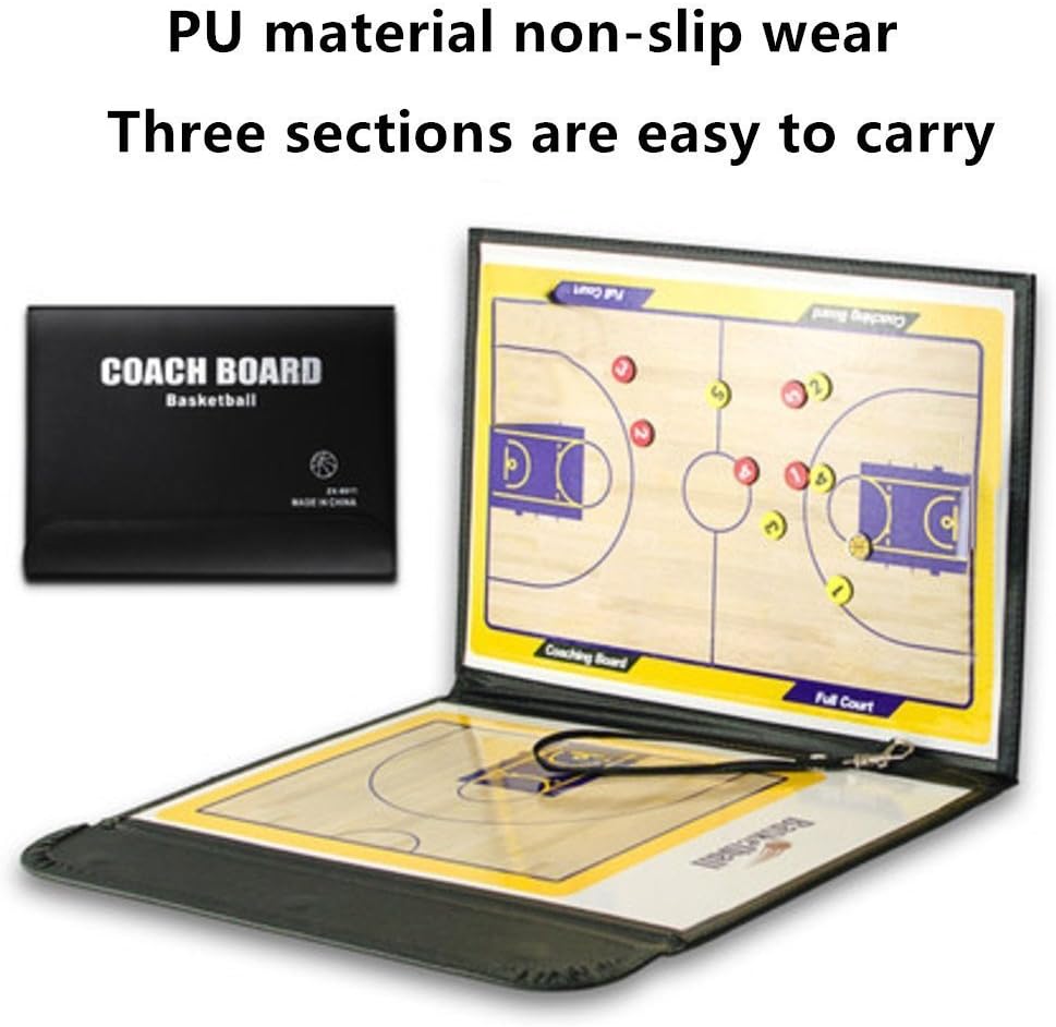 HUYUHAN Tactical Board Coach Magnetic Board - Perfect Leather And Foldable For Basketball、Volleyball、Soccer/Football