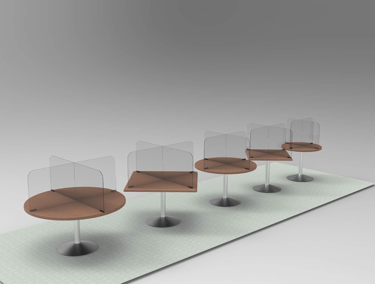 Amаzіng 🔥 Acrylic Table Divider Sneeze Guard by StaSafe | Divides Circular and Squared Tables into Four Sections | Available in 3 Sizes | Safety Screen for Schools (48 Wide x 24 Tall)