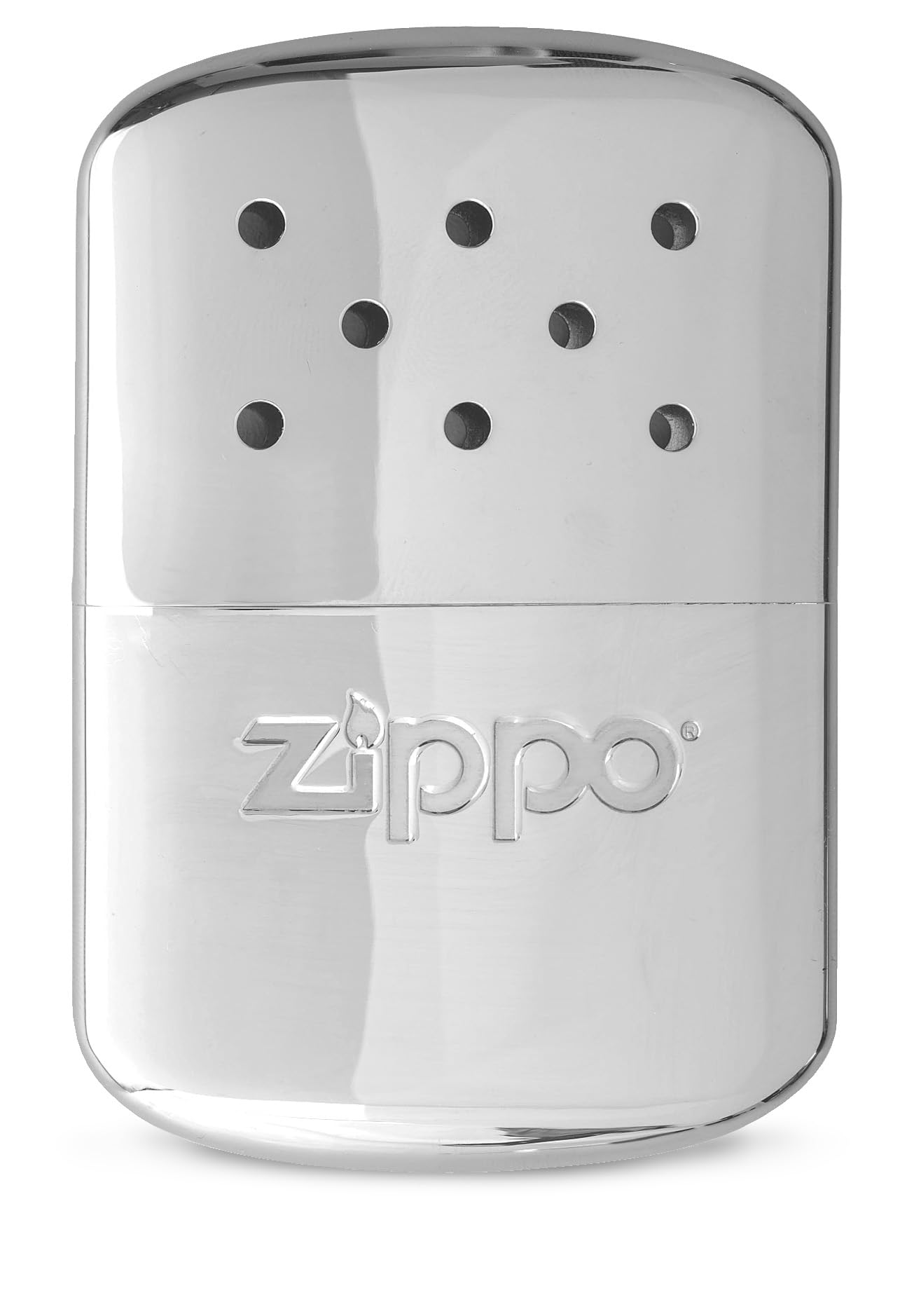 Zippo - Hand Warmer, 12 Hours Heat, Refillable with Lighter Fuel, Reusable, Pocket Warmer, Highly Polished Chrome