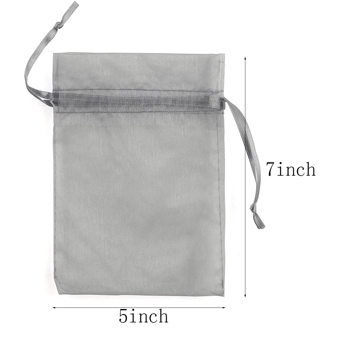Jwenic Lot De 100 Sacs Cadeaux En Organza Gris Argenté