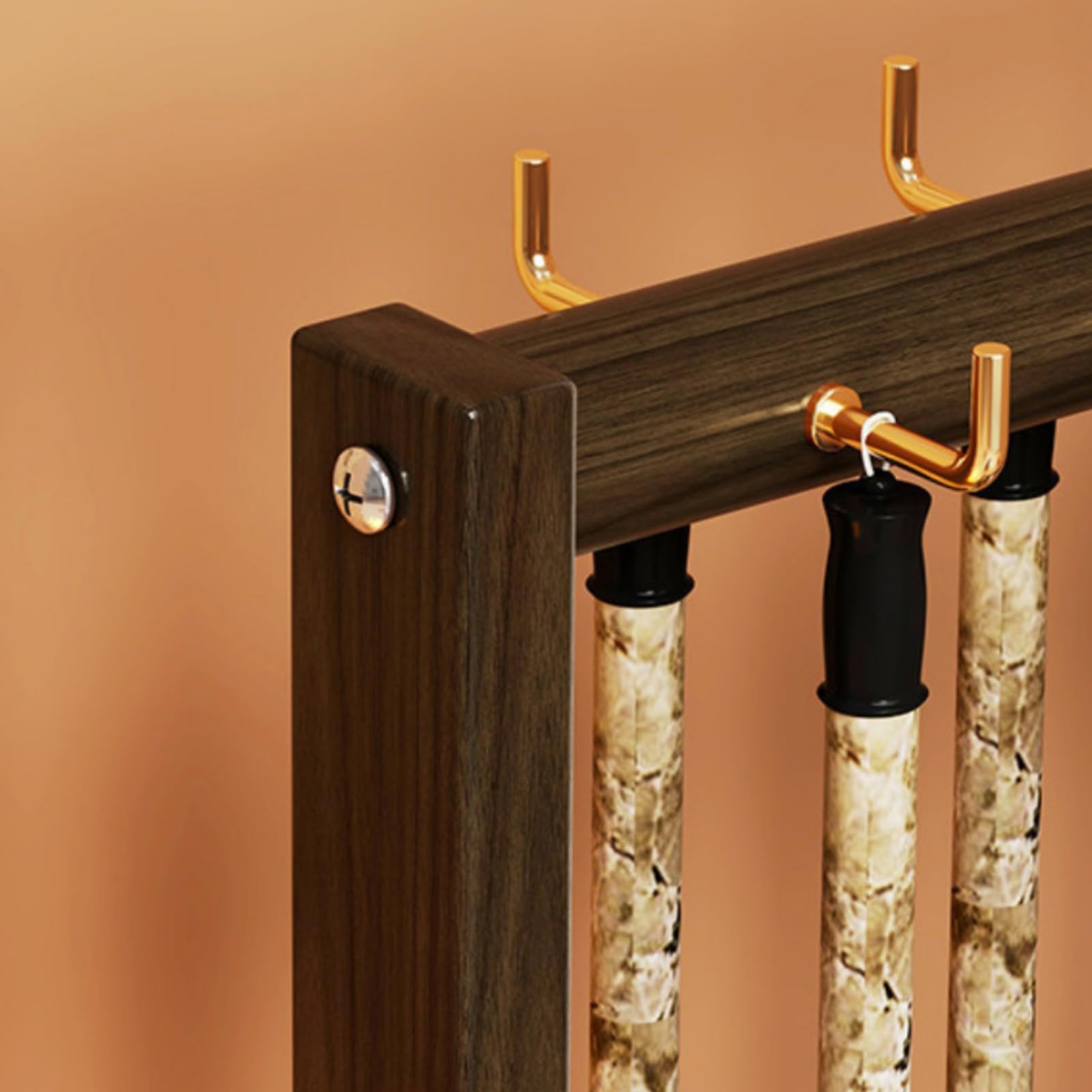 Rack Organizador Madera con Ganchos Compacto Organizador Entrada con 12 Ganchos Práctico Repisa Organizadora para Dormitorio, Con, Sin Fieltro