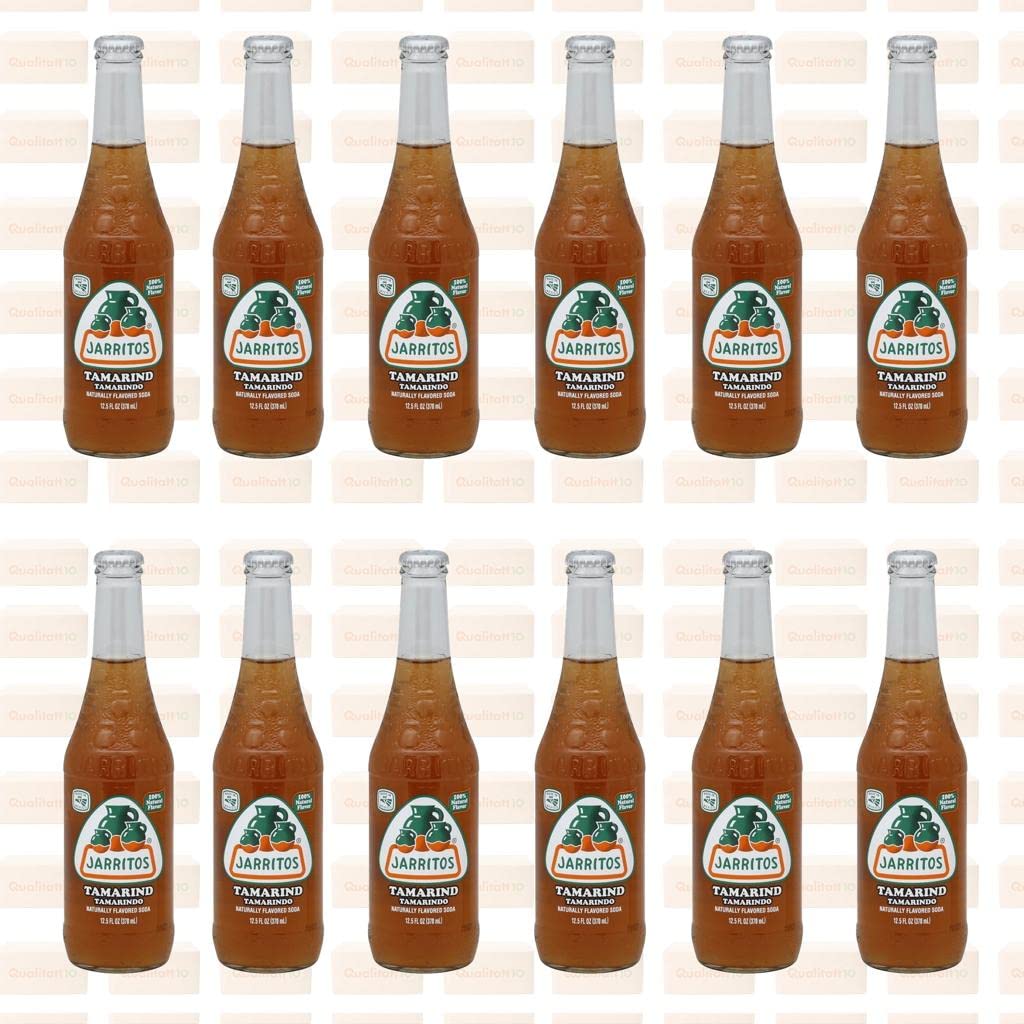 QUALITATT 10 Jarritos Mexican Soft Soda Drink Tamarind Glass Bottle 12 fl oz 12 Pack by Qualitatt