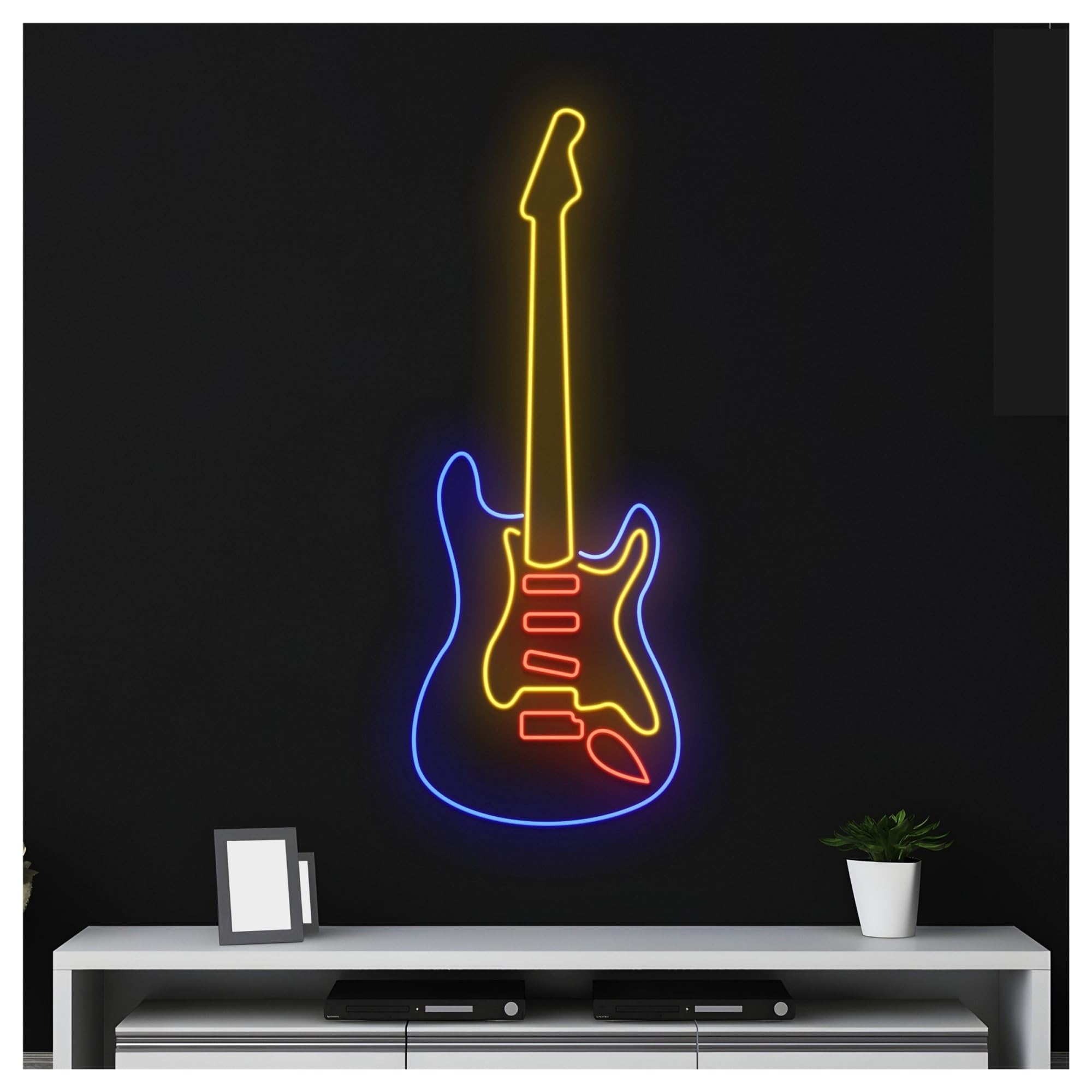 Insegna al Neon Insegna Al Neon Per Chitarra Negozio Strumento Musicale Luce A LED Banda Stanza Studio Sala Giochi Camera Da Letto Bar 60cm