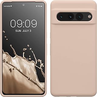 kwmobile Carcasa Compatible con Google Pixel 7 Pro Funda - Case TPU y Silicona antigolpes - Apto Carga inalámbrica - Beige Rosa Claro