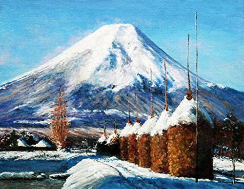 Amazon.co.jp: 澤井 進 『忍野富士』 (雪) 油絵・油彩画 F6(6号