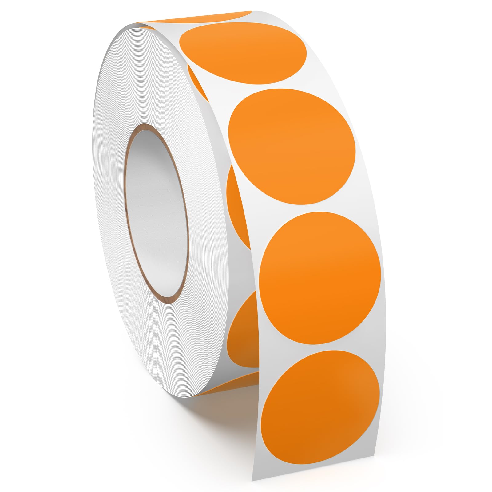 Meitaat Orange Round Stickers Roll Vinyl 25 mm Self-Adhesive Sticky Circle Labels Coloured Coding Dot Floor Sticker Waterproof Removable 1000 PCS