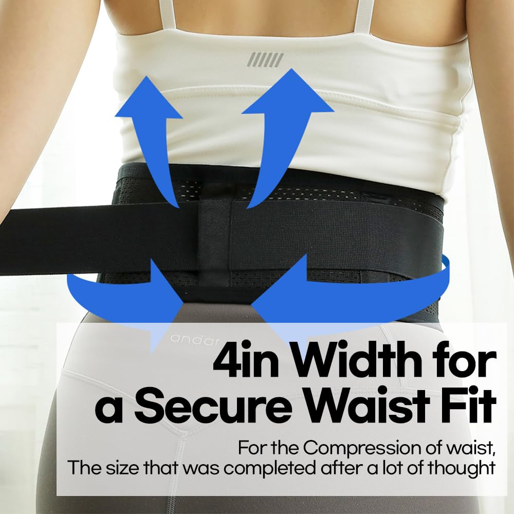 Mini Power Belt – Slim 4" (10cm) Core & Pelvic Support Belt with Dual Compression, Lightweight Design for Yoga, Pilates, Fitness, and Daily Back Support (L (29~33in))
