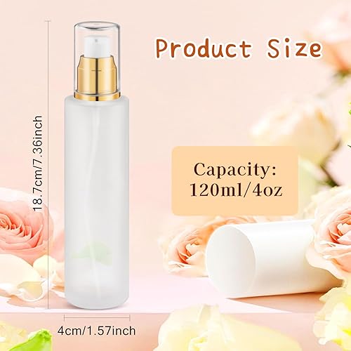 Miniatura 2 de 8 botellas de vidrio esmerilado de 1.0 fl oz1 oz (1.0 fl oz1 oz), dispensador de bomba recargable, frascos de loción de viaje con cabezal de bomba