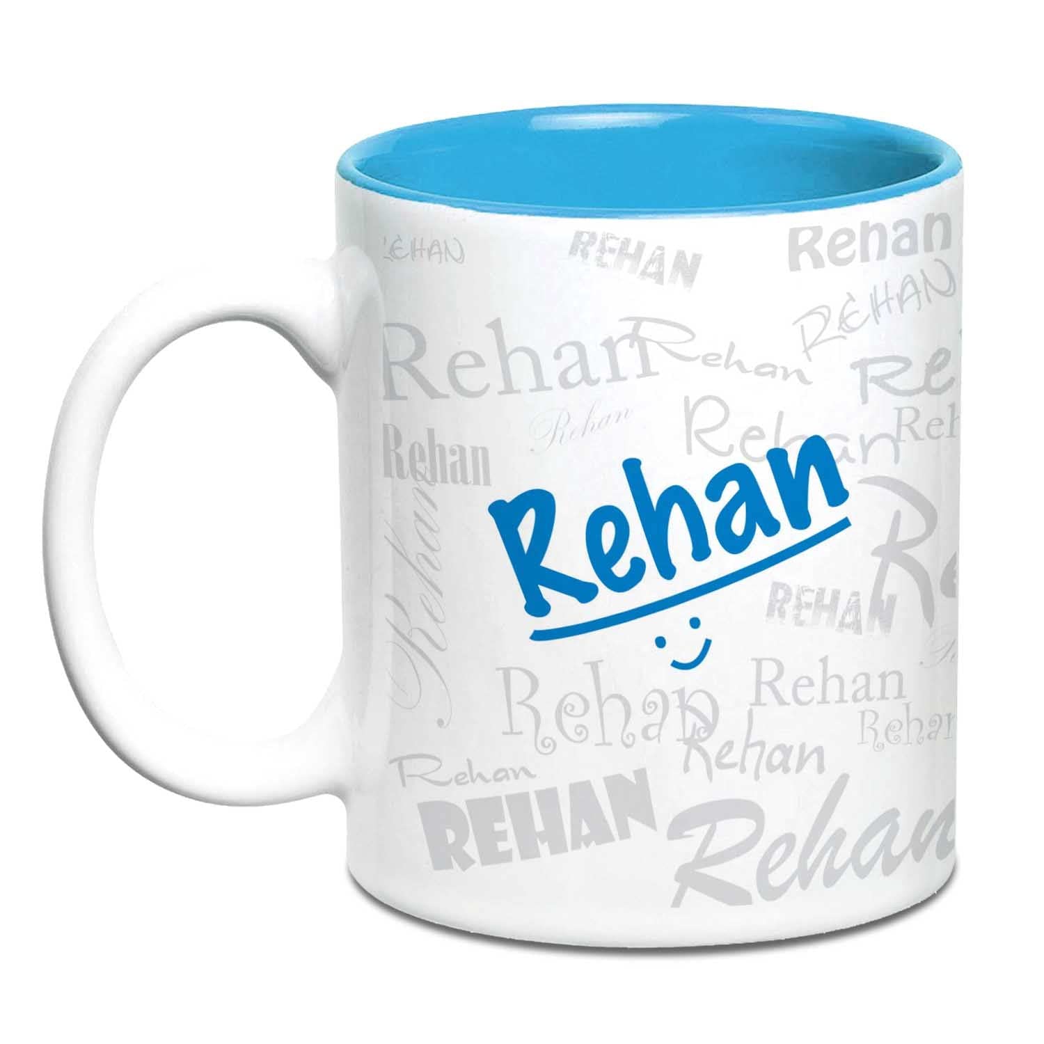 Hot Muggs Me Graffiti Mug - Rehan Personalised Name Ceramic, 315ml, 1 Unit