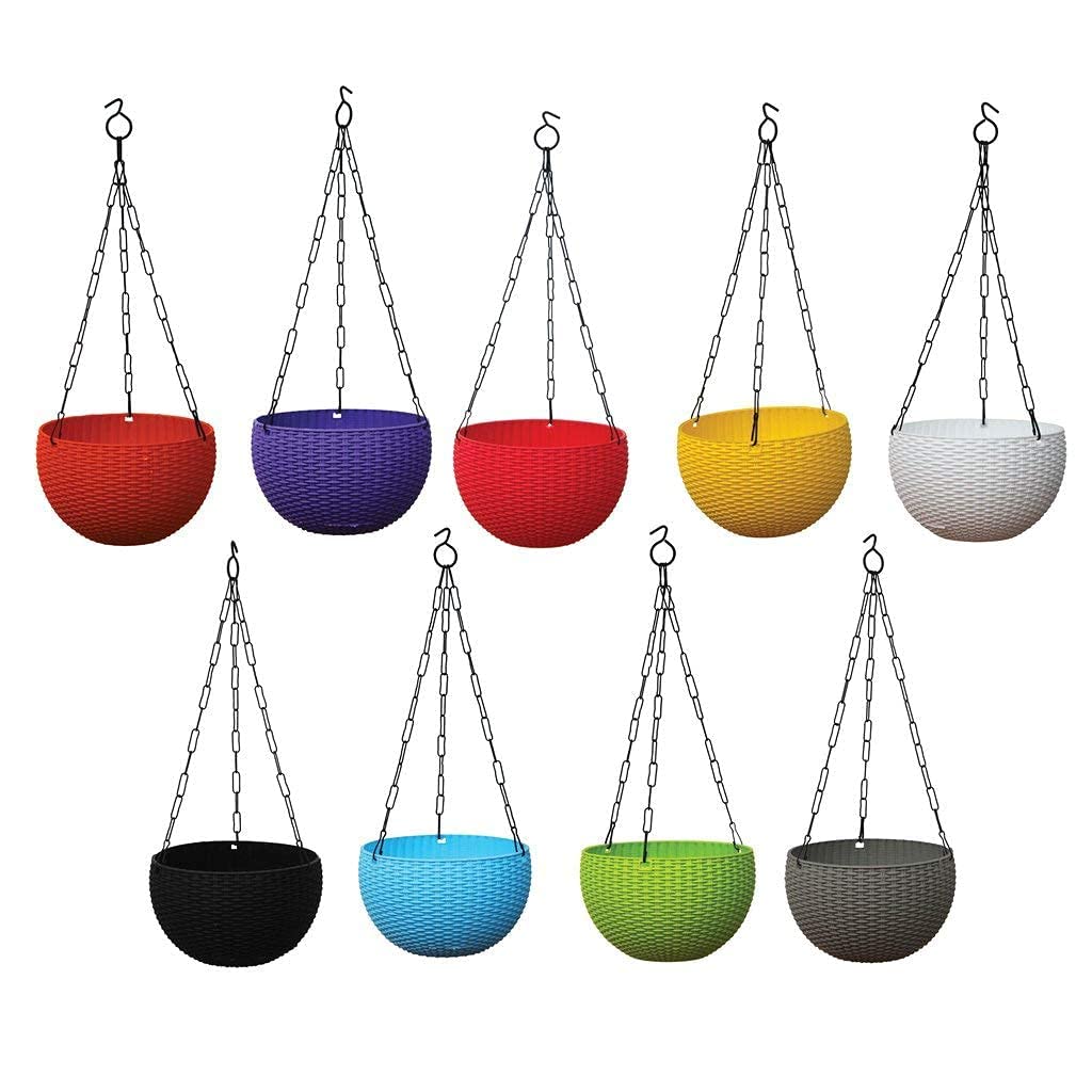 SKGs Weave Hanging Basket Mixed Colours - Multicolour Hanging Basket,Hanging Flower Basket/Balcony,Indoor,Outdoor Hanging (Pack of 5) (B0CKF4VTVL) Amazon Price History, Amazon Price Tracker