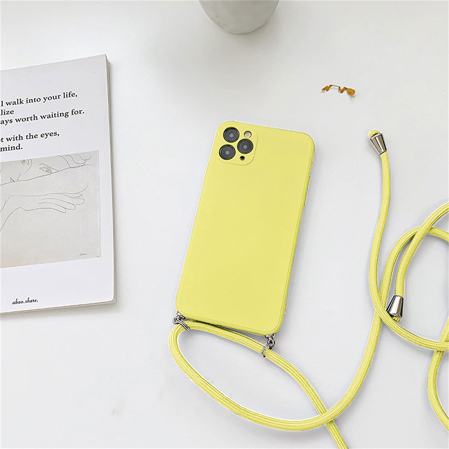 Custodia Per IPhone 12 Pro Con Cordino Da Collo – Silicone Liquido Color Lilla – Supporto Per Mani Libere - 2