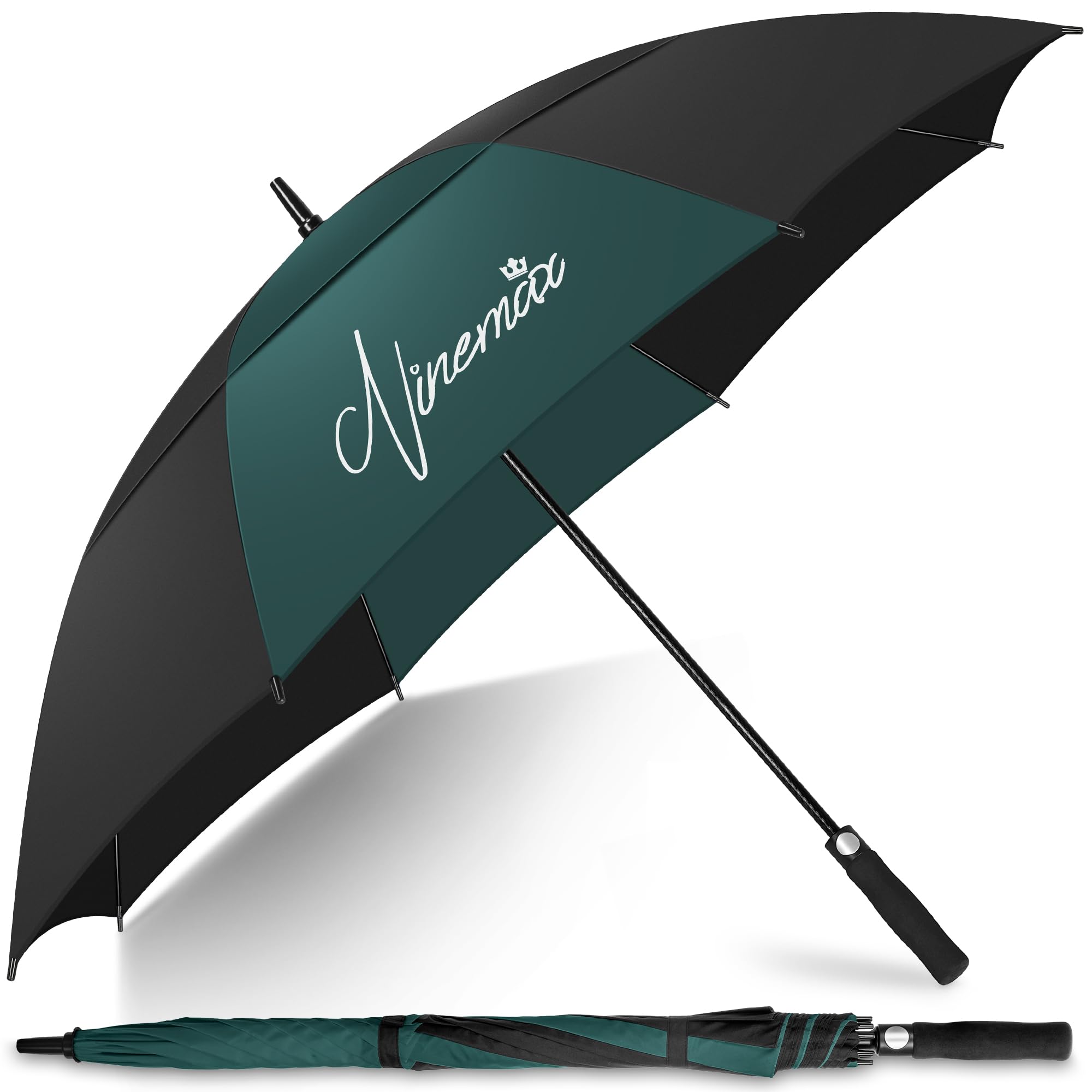 NINEMAX Paraguas Grande Antiviento, XL/XXL Paraguas Golf Grandes, Umbrella Extra Grande Resistente Al Viento Fuerte para Hombre Mujer