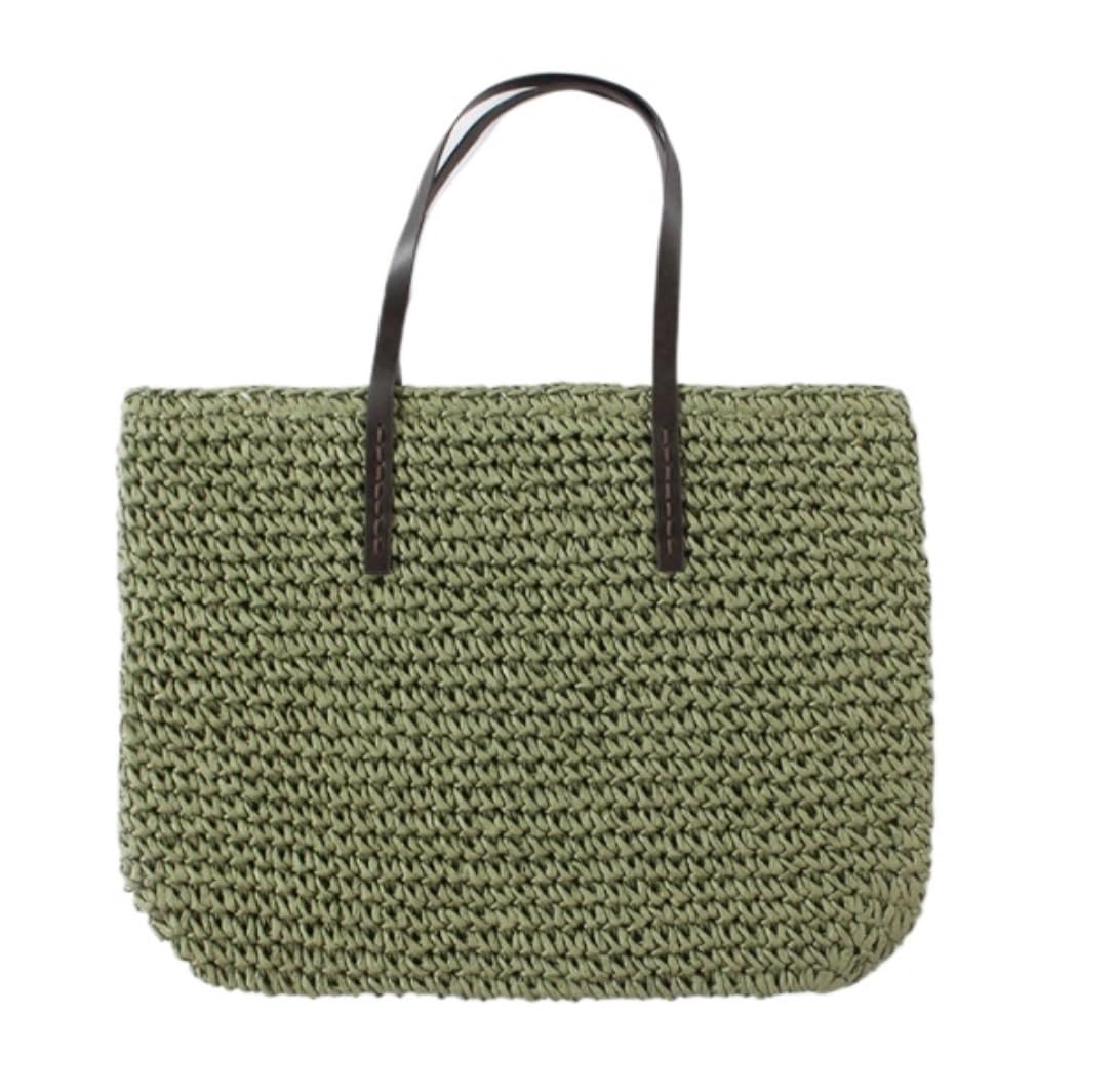 Bolsa de Playa de Verano Bolsos De Paja De Verano, Bolso De Playa De Verano, Tejido De Ratán Hecho A Mano Bolso de Paja Mujeres