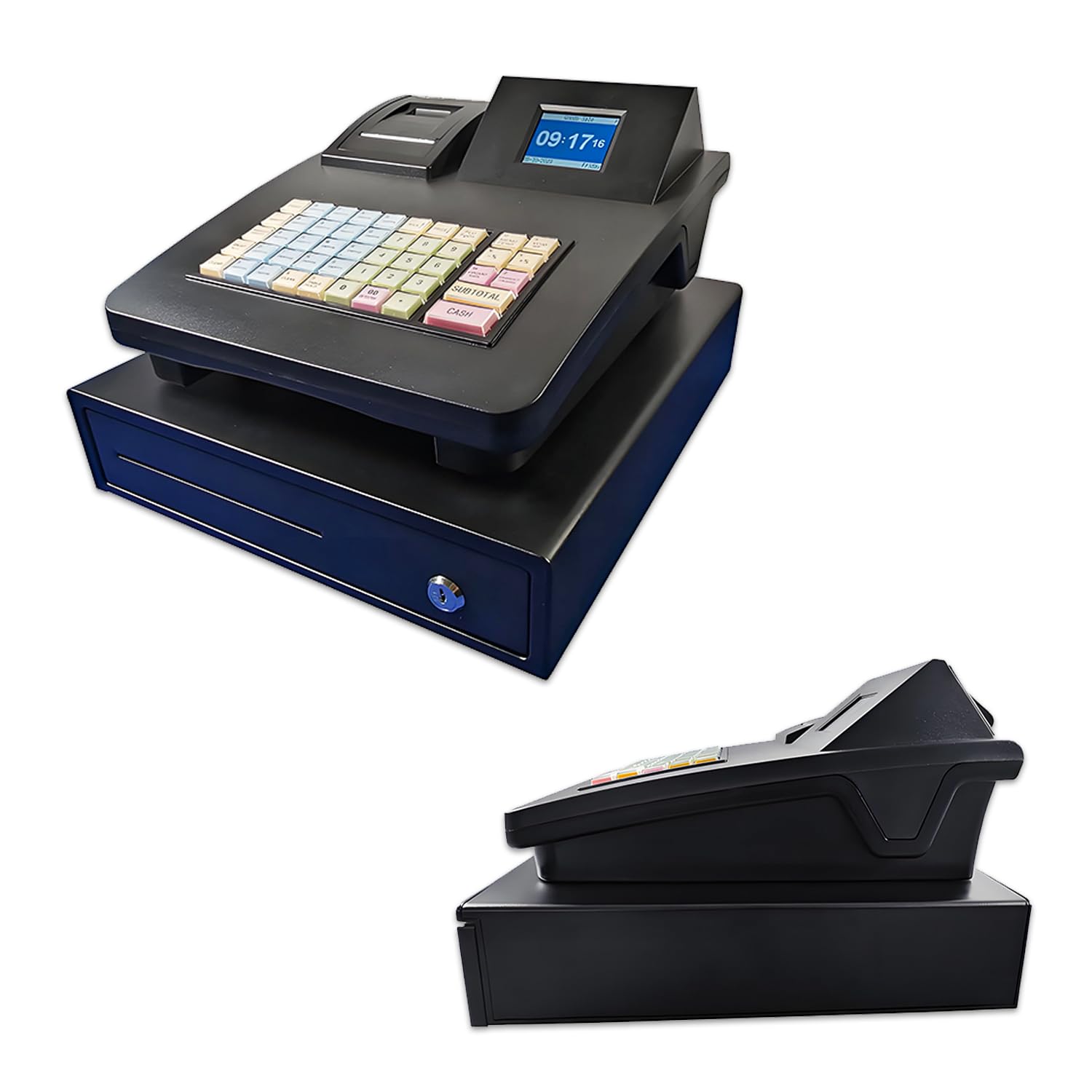 Caja registradora para restaurantes, Punto de Venta minorista, gestión de Personal para 50 empleados, Caja de Efectivo con Cerradura, para pequeños Negocios, supermercados Black