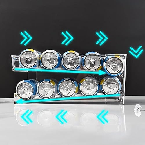 Miniatura 3 de Caja de almacenamiento para refrigerador, soporte de bebidas para refrigerador, dispensador de latas para refrigerador, organizador de bebidas para