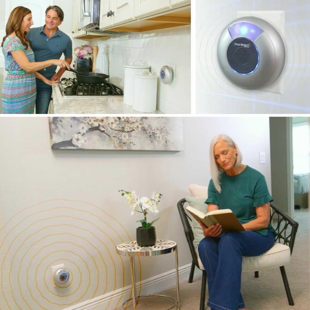 MAX, Repelente Efectivo de plagas, Insectos y roedores, Más Potente y Más Efectivo, Tecnología Electromagnética + Ultrasonido, Frecuencia Variable (1 Unidad)