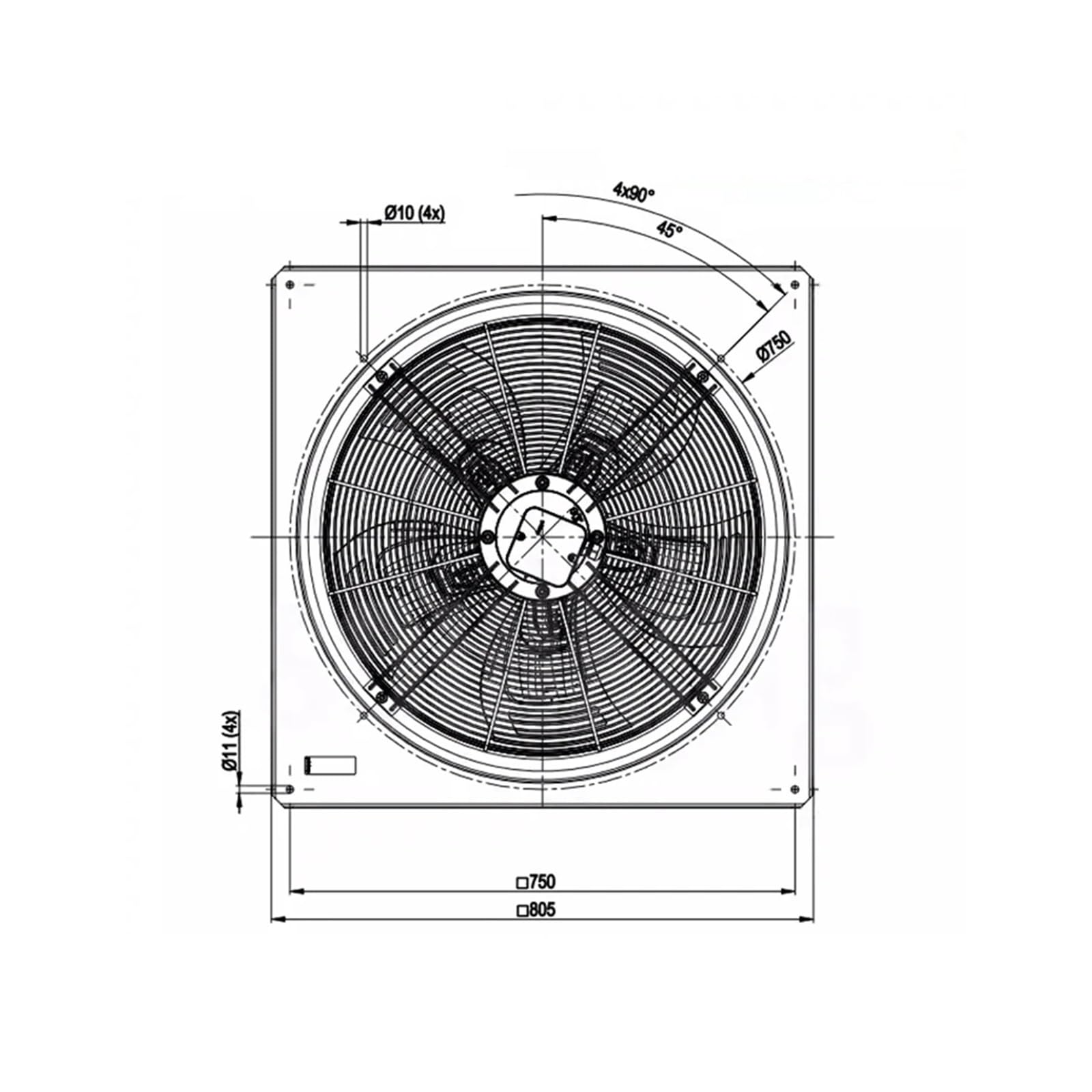 1PCS Silent Axial Flow Control 400VAC W4D630-GD01-01 φ630mm 1320RPM Server Inverter Schrank Lüfter