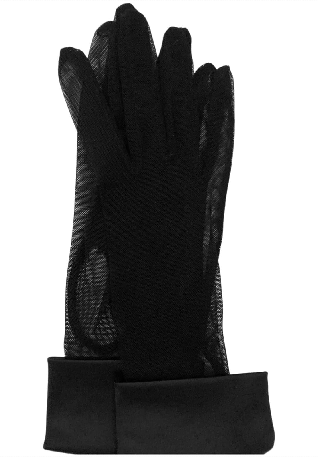 Guantes de mantilla en tul negro para bodas y procesiones tradicionales