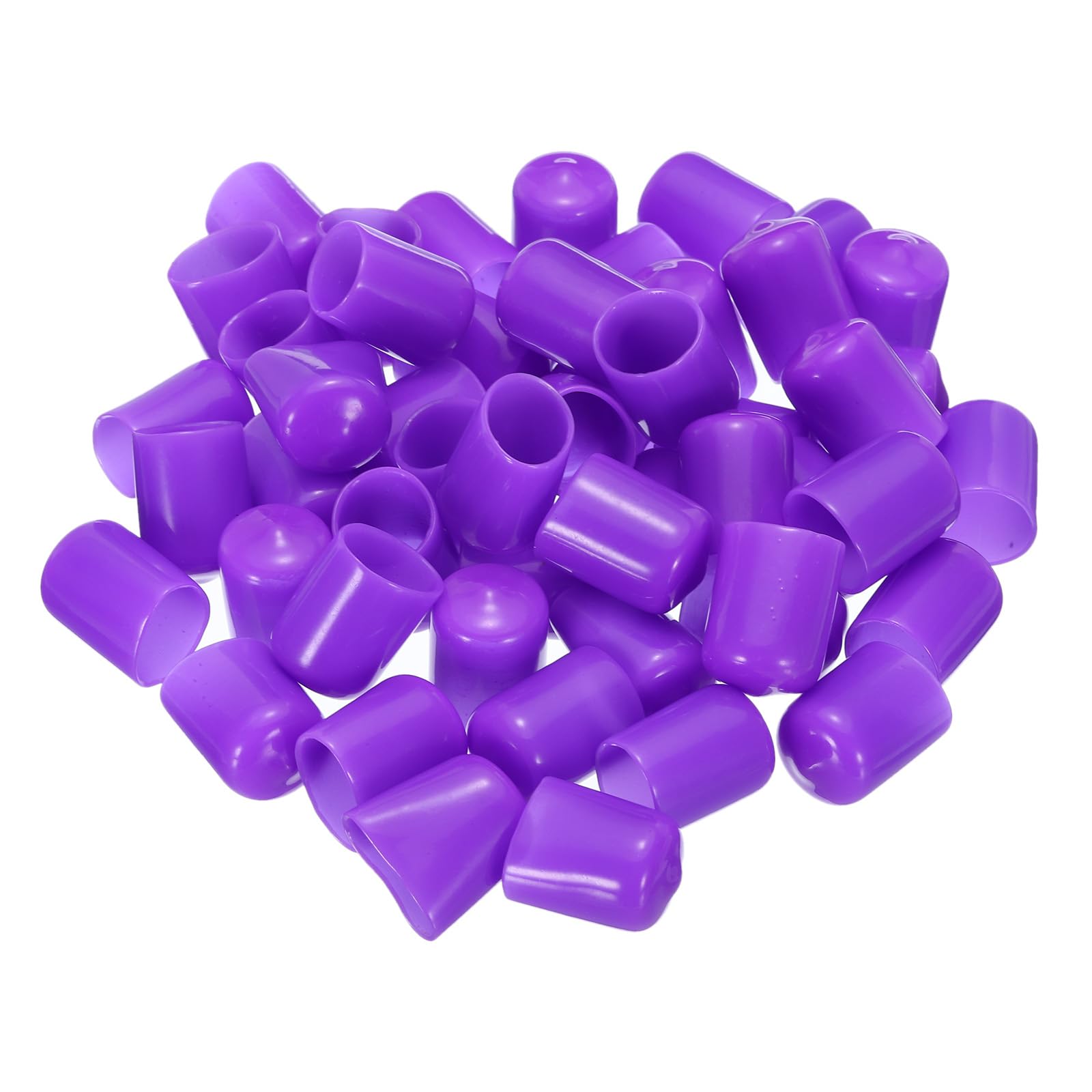 uxcell 100pcs Rubber End Caps 16mm ID Vinyl Round Tube Bolt Cap Cover Screw Thread Protectors Purple