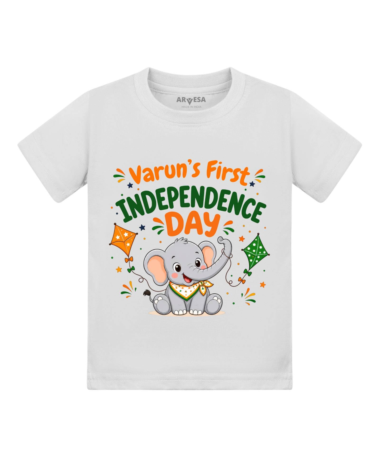 Customised Baby Name Baby T Shirt Independence Theme for Baby Boy and Baby Girl Cotton Design No 2154 My First Independence Day-image-23