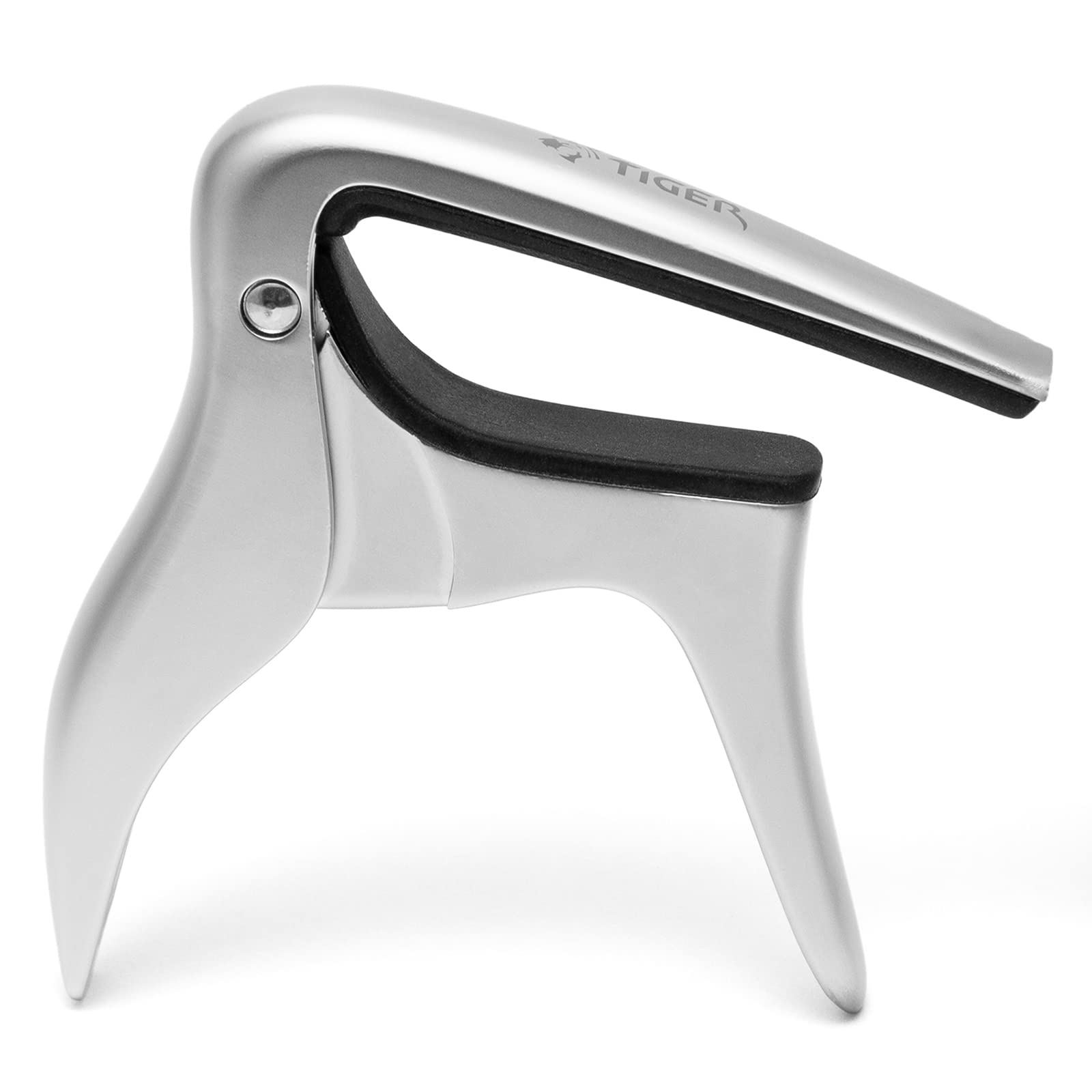 Tiger GACAPO5 Ukulele Capo – Lightweight, Durable, and Ergonomic – Universal Fit Ideal for Soprano, Concert and Bariton Ukuleles - Silver