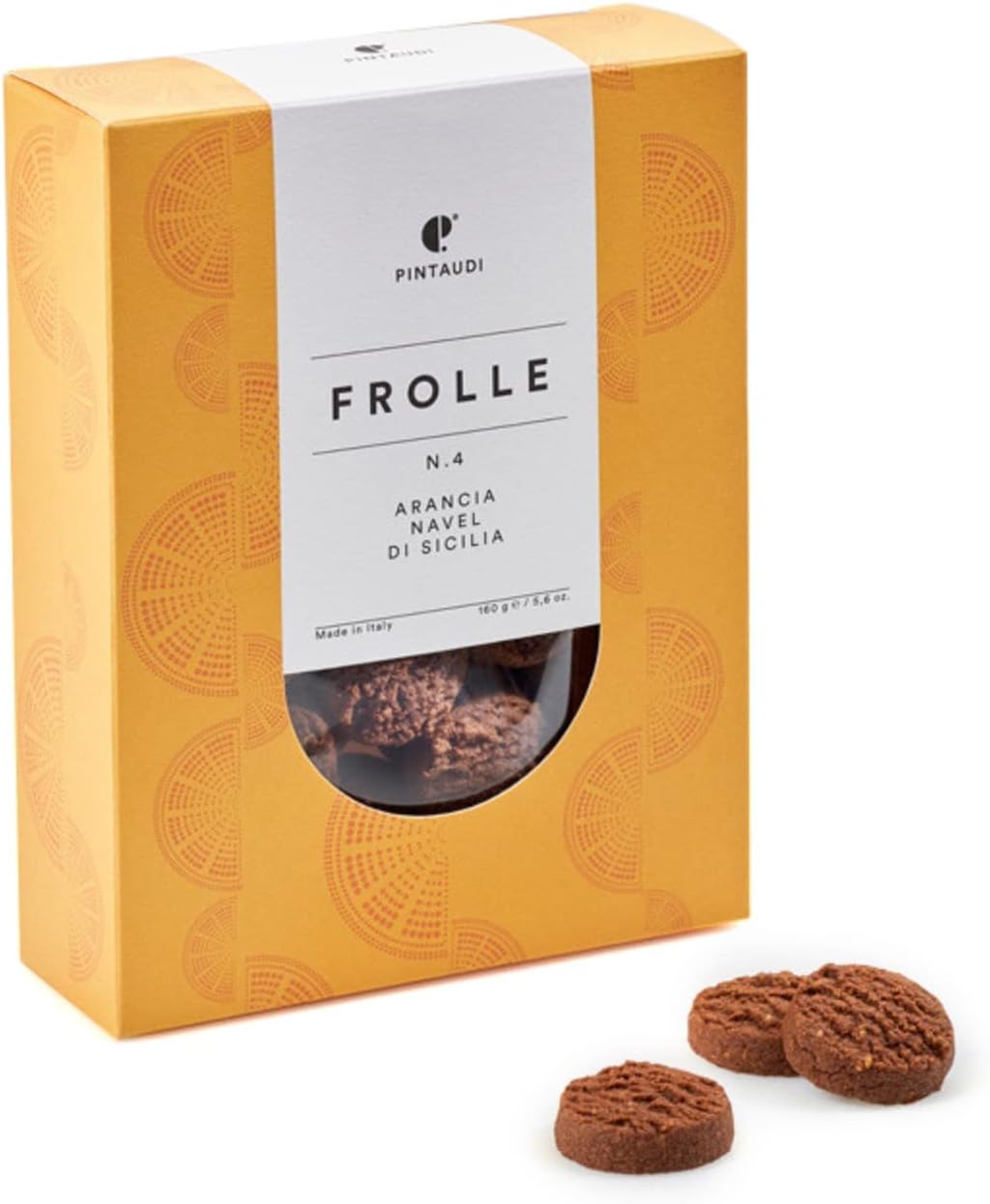 pintaudi | Galletas De Mantequilla De Naranja Navel | Galletas de Naranja y Cacao | Galletas de Mantequilla en Bolsa con Cacao y Naranja Siciliana - 160 Gr | Masa quebrada afrutada