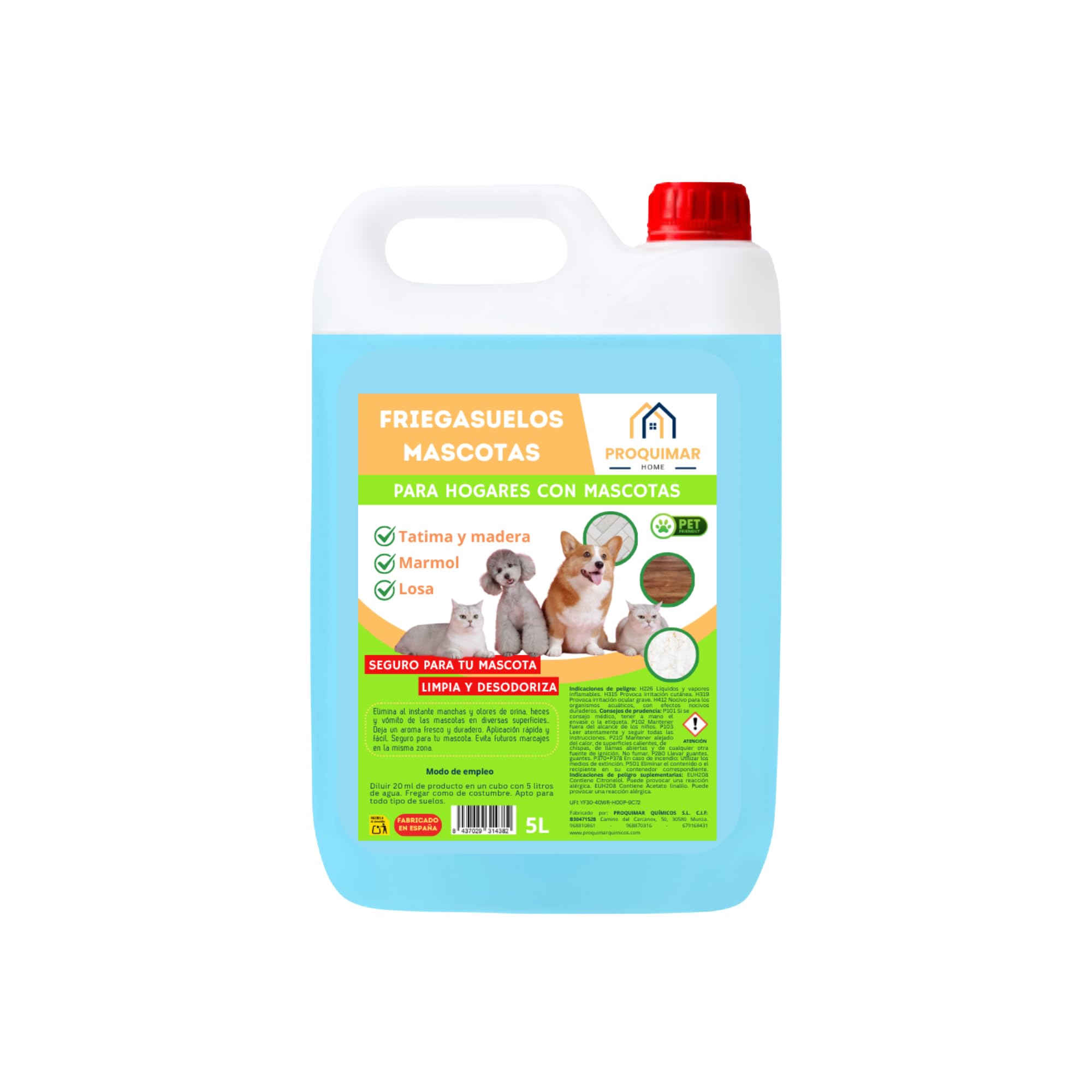 Fregasuelos Mascotas Limpiador Concentrado Perfumado 5L