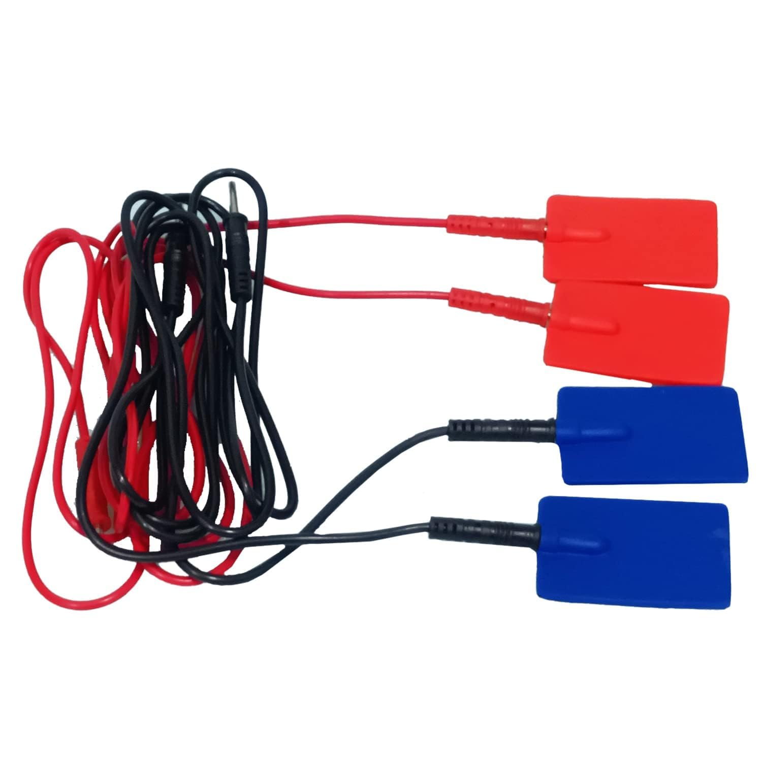 Diljeet SPICES Njvj Ift Wire Set Pack Of 4 Pc(2 Red,2 Black)|Ift Wire Set Of 4 Pc 2Mm Pin For Adhesive Pad|Ift Leads Physiotherapy Equipments|Ift Electrodes Wire Pack Of 4 Pieces
