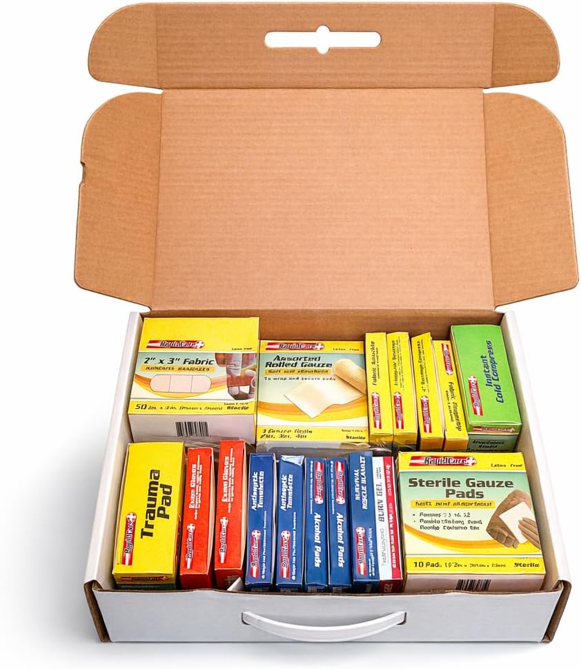 Rapid Care 2-Shelf First Aid Refill Kit - 307 Piece OSHA & ANSI Compliant Medical Supplies for Office, Home, Car, Travel & Outdoor Use