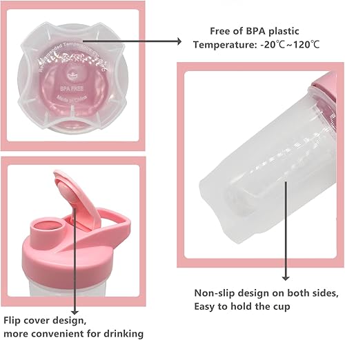 Miniatura 9 de GAISHION Shaker Bottle Protein Shakes Cup y botella agitadora de 10 onzas10.1 fl oz con bolas batidoras, juego de botellas mezcladoras de proteínas,