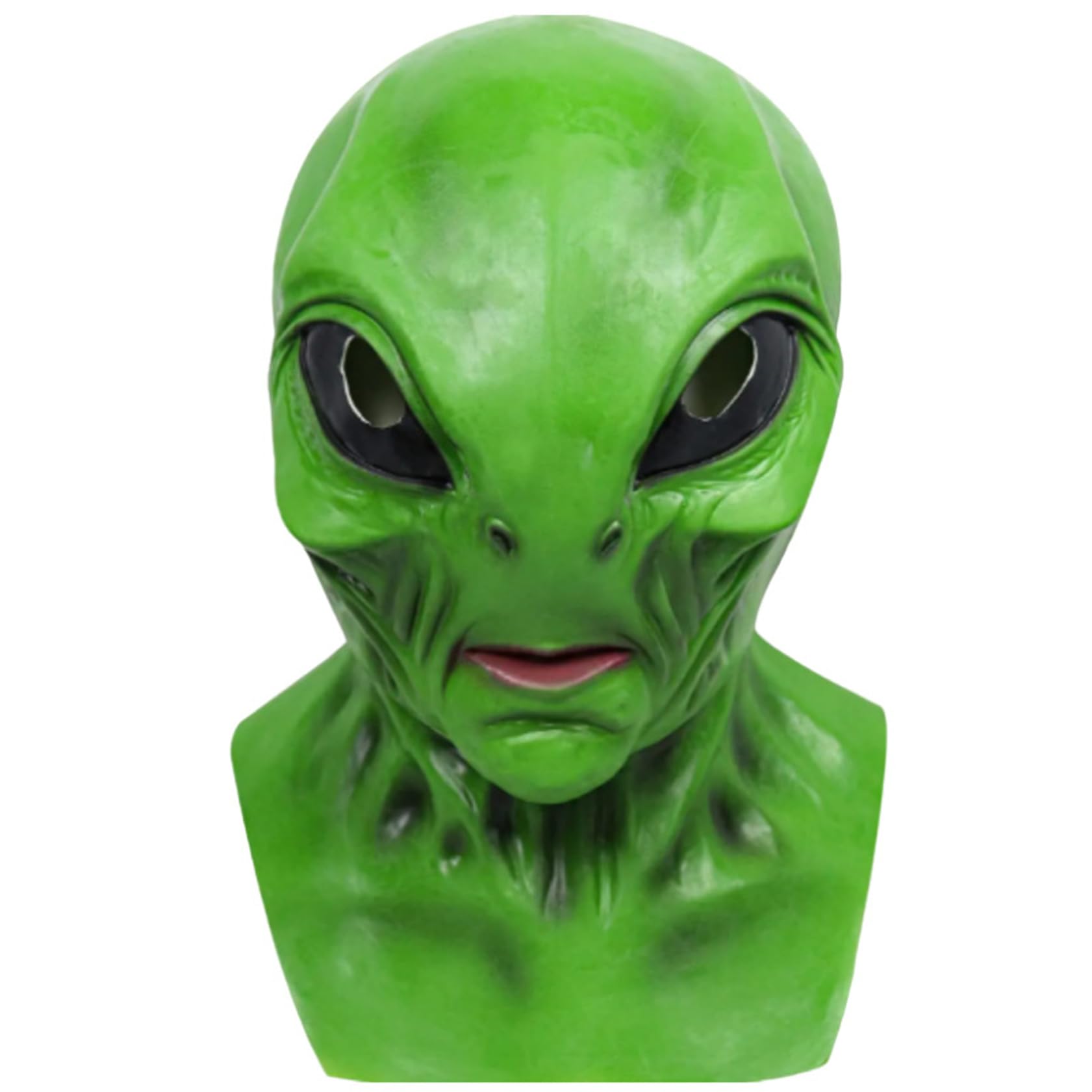 Máscara alienígena con grandes ojos espeluznantes Xenomorph Xenomorph Halloween Mask Cabeza completa de la máscara de terror realista de látex, máscara alienígena