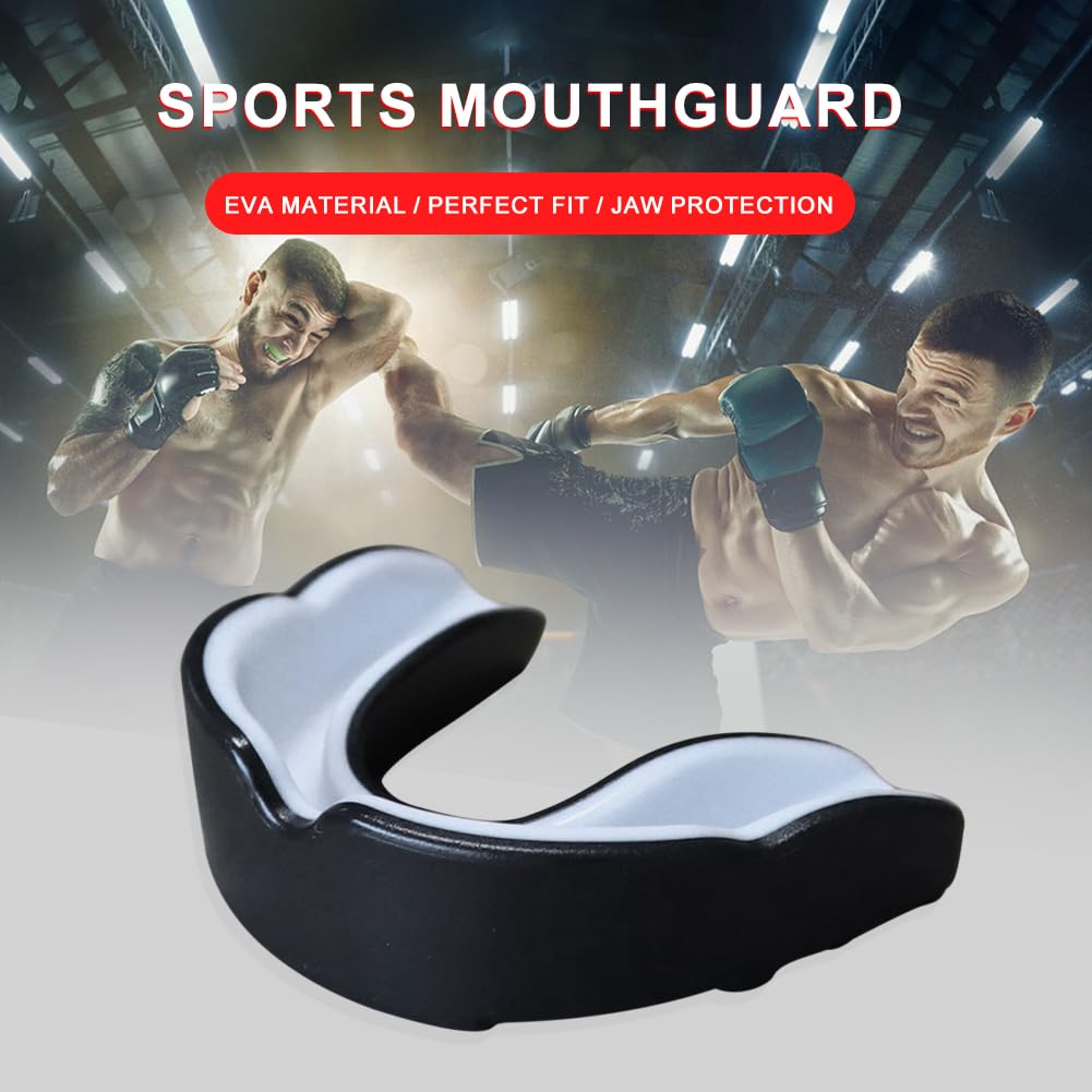 Protector Bucal MMA Artes Marciales Protector Bucal Deportes de Combate Protector Bucal Deportivo fora Fútbol Lucha Hockey Lacrosse Boxeo fora Deportes de Combate de Contacto (Negro B