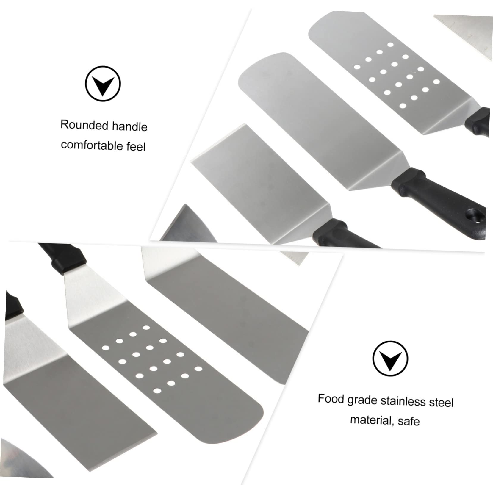 Zerodeko 5pezzi Pala per Pizza in Acciaio Inox Leggero Accessorio per Forno Manico in Antiscivolo Resistente al Calore per Cottura Pizza e Pane