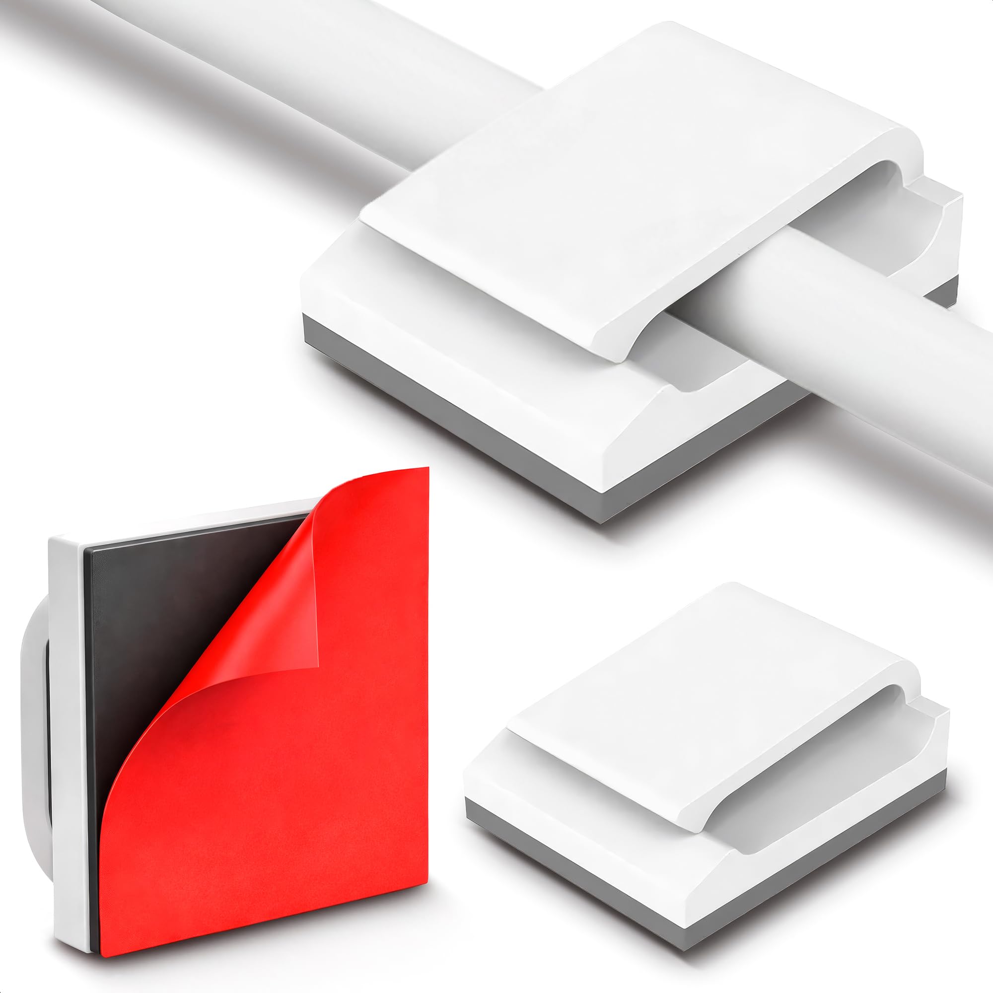 100 Pcs LED Light Strip Cable Clips - Adhesive Wall Mounting Brackets and Wire Holders for 8mm, 10mm, 12mm LED Strips, Holiday Lights and Decor – Easy