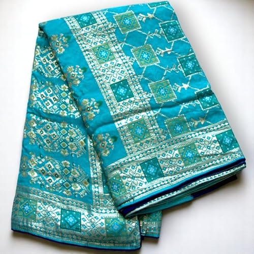 Jiarah blue patola silk saree – image 4