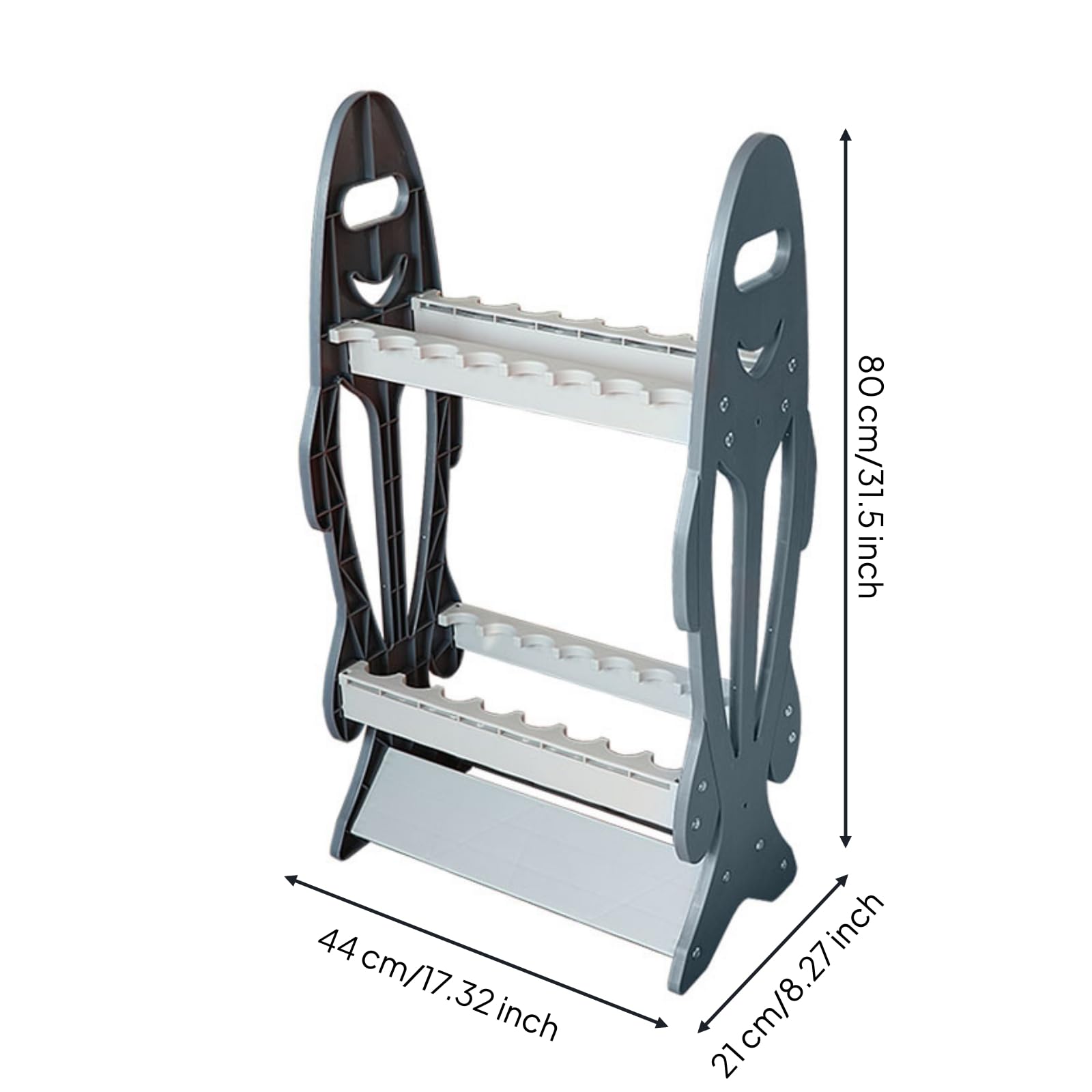 Rastrelliera Porta Canne Salvaspazio Espositore Compatto Supporto per Pescatori, Garage , Grigio , style to 1