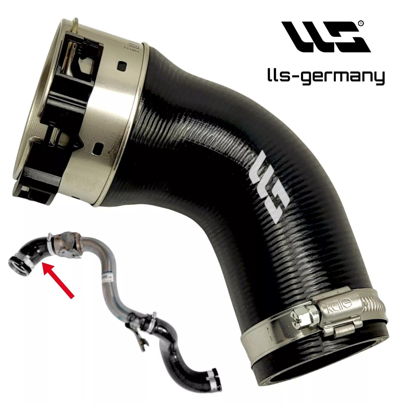 LLS-GERMANY Tubo d'aria compatibile con Vivaro B Kasten, piante/telaio (X82) 1.6 CDTi (120-140 PS), OEM: 144603145R, 1446000Q2B, 6000618732, 4422245, GM 93451667, attacco originale HENN