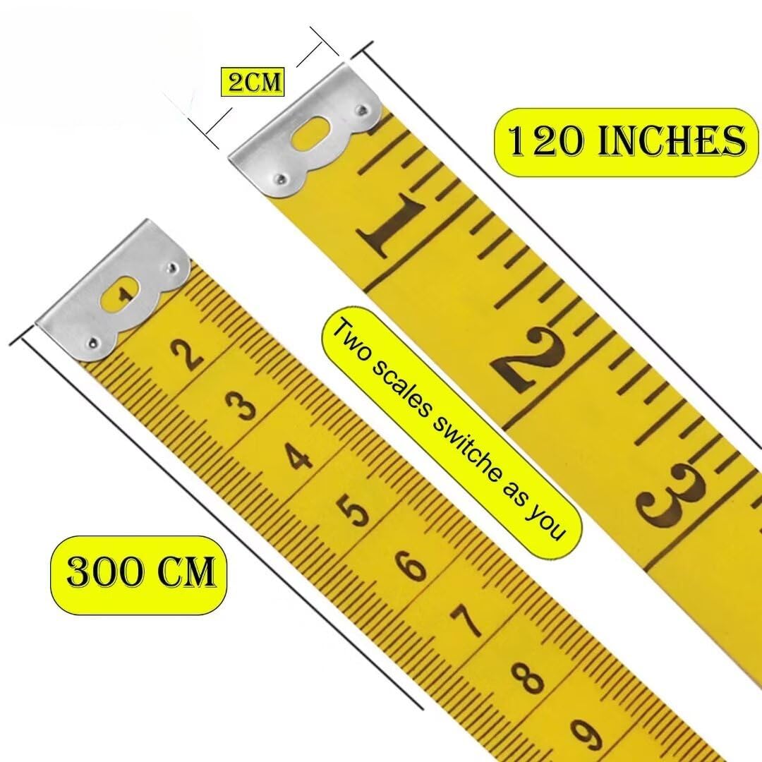 Metro Da Sarta 300cm/120 Pollici - 2 Pezzi - Nastro Flessibile In Vinile Per Cucito E Misurazione Corpo - 5