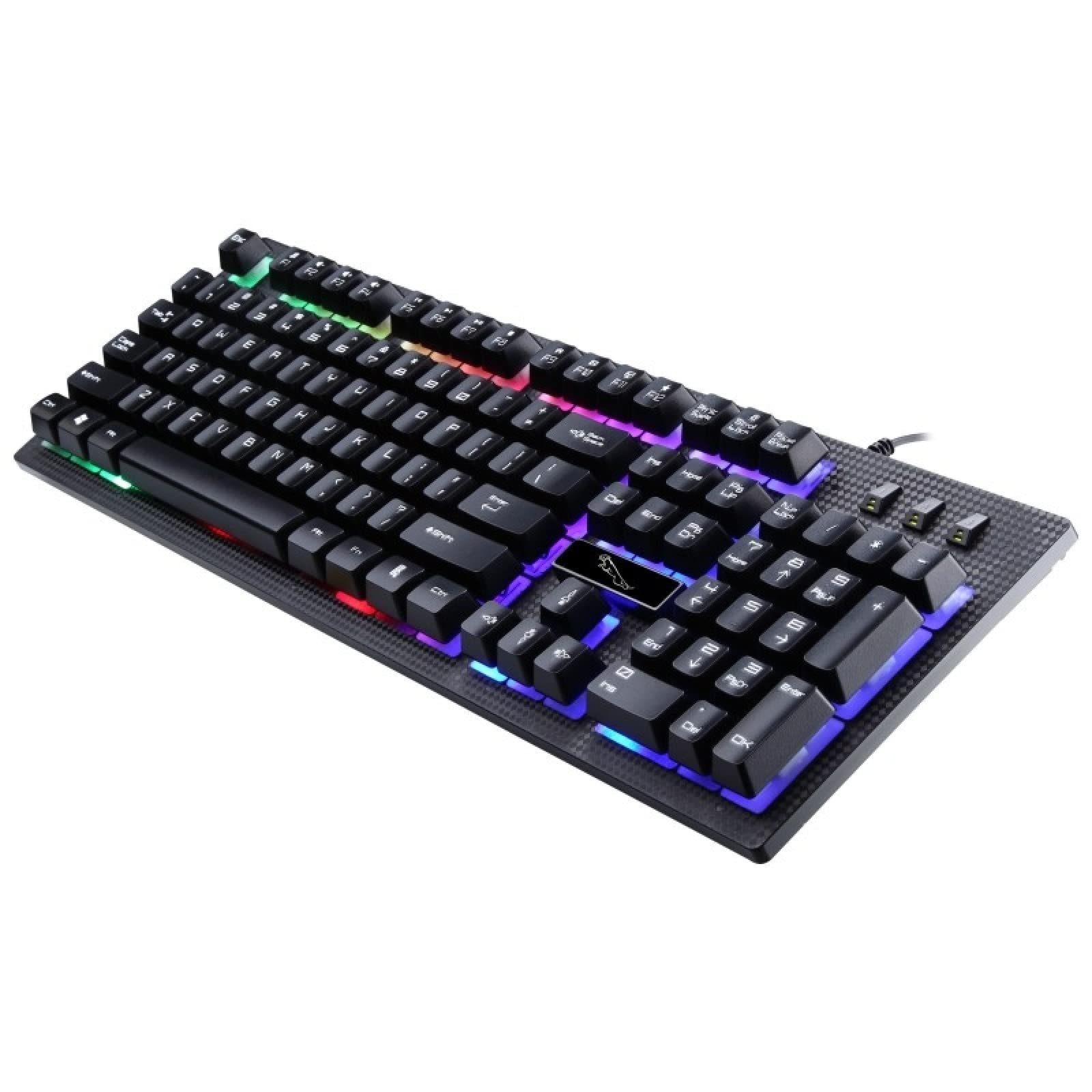 Tastiera del Computer G20 1600 DPI Professionale Retroilluminato RGB Retroilluminazione Meccanica Sospensione Tastiera + Mouse Ottico Kit Compatible for Laptop, PC (Nero) (Colore : Black)