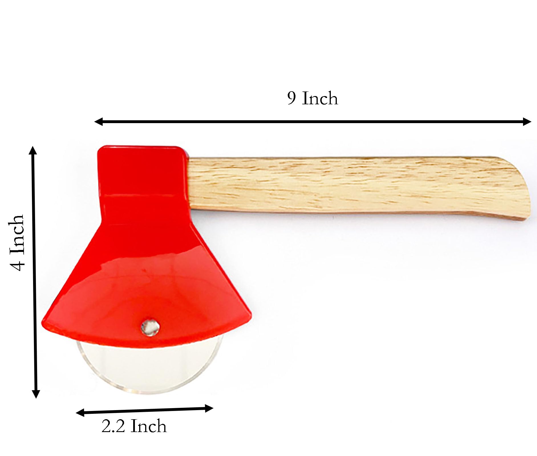 Axe Head Shape Pizza Cutter, 9 Inch x 4 Inch Stainless Steel Pizza Knife Sharp Blade for Cutting of Pizza, Bread and Cake (red)