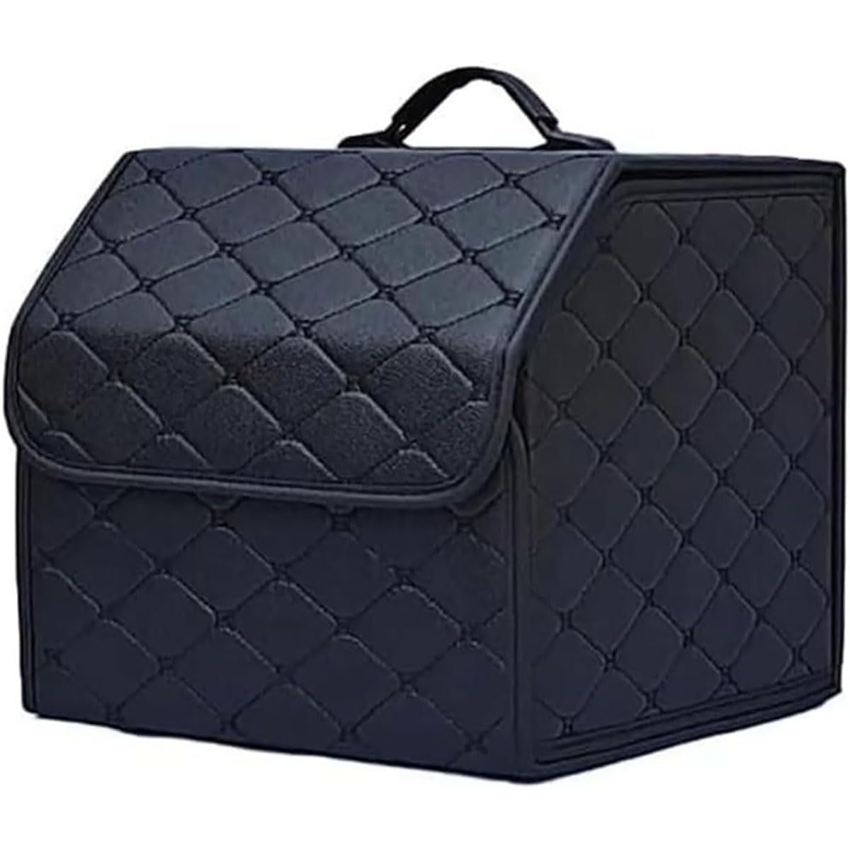 Organizer Bagagliaio Auto per, Pieghevole Borse per Bagagliaio in Pelle Scatola di Immagazzinaggio con Coperchio Accessori,S-A/Black