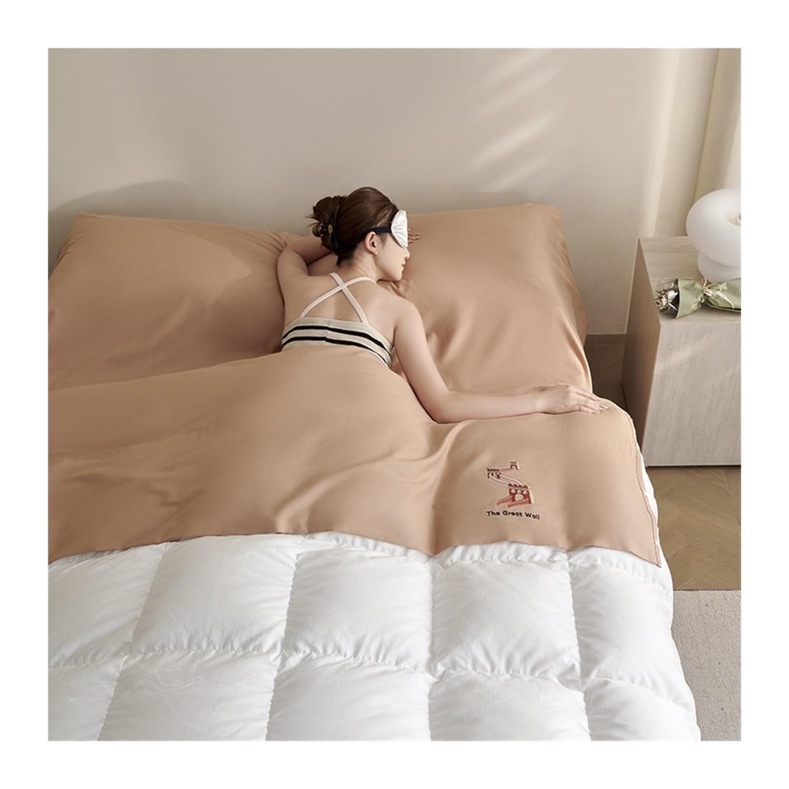 GBHMJU Sleeping Bag Liner Single Double Ultralight Cotton Adult Sleep Sack Camping Sheets Travel Sleeping Bag for Backpacking Hotel Camping Hostels(Brown,160x210cm-63x82)