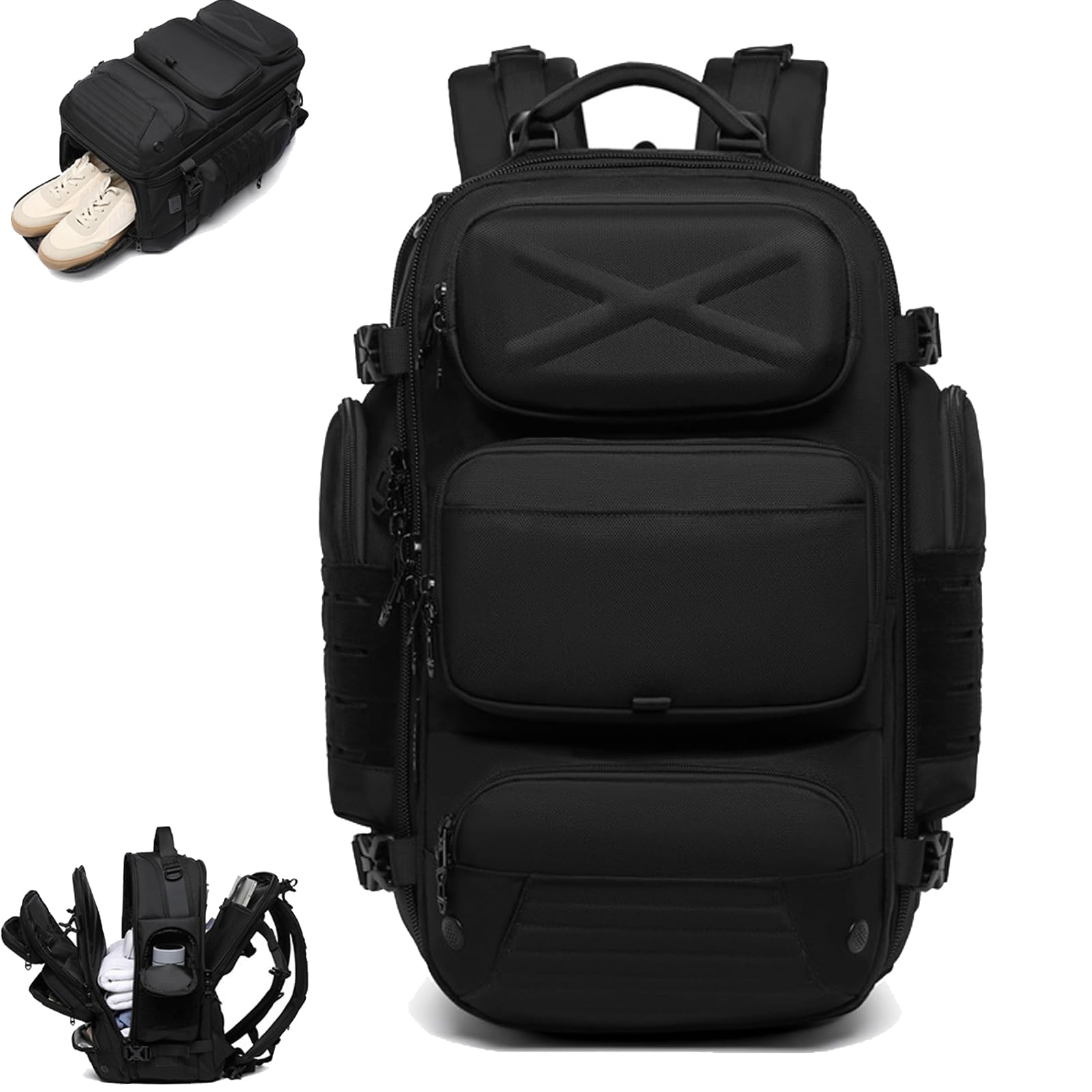 LONGLUAN Travel Backpack for Men,Travel Backpack Islanders for Men,Extra Large Travel Laptop Backpack (Black)