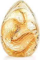 Vista 8 de QFkris Crystal Blessings - Estatuilla artística de cristal soplado con pisapapeles y huevos de Pascua (azul)